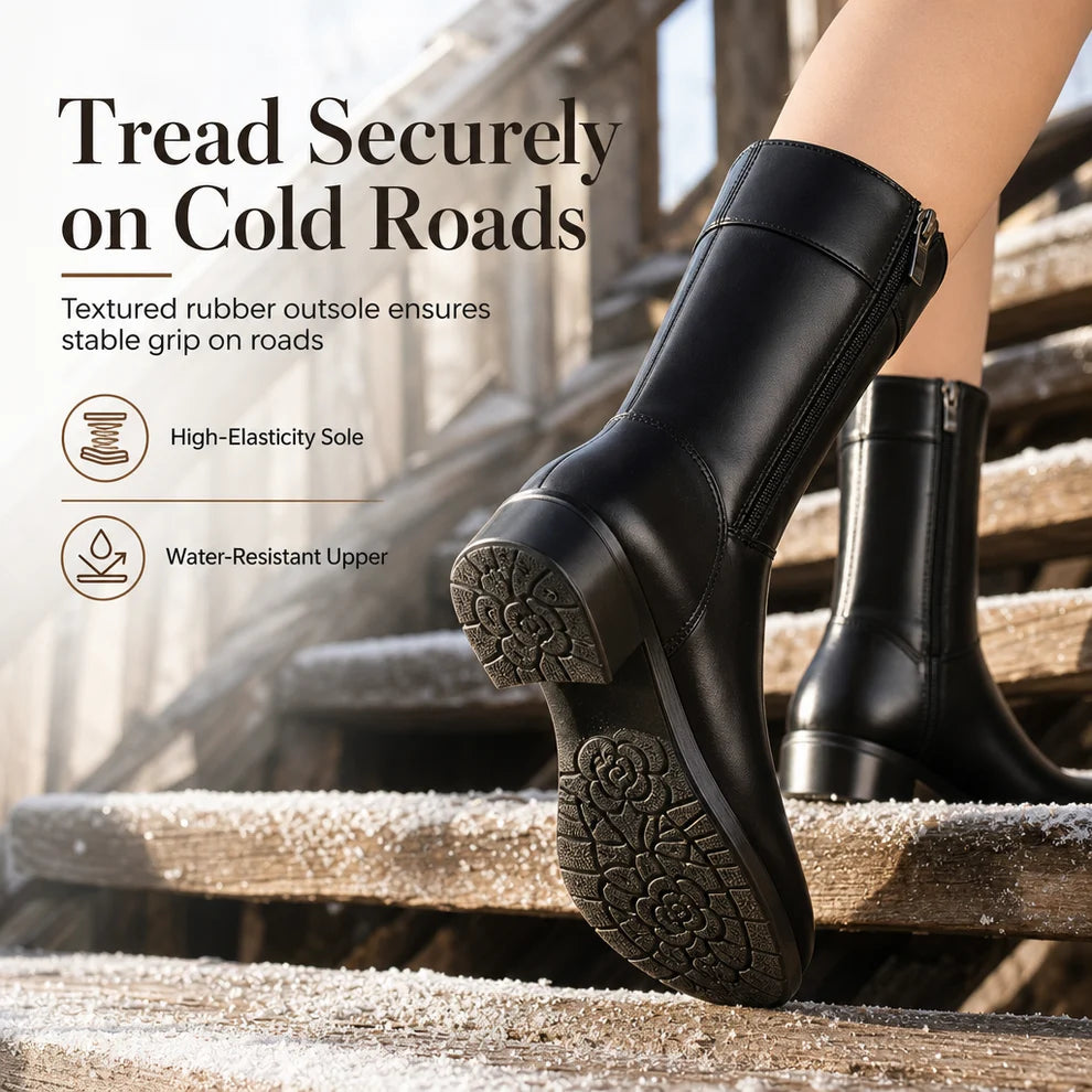 Women's Fleece-Lined Chunky Mid-Calf Boots