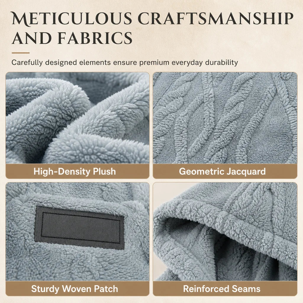 Men's Jacquard Fleece-Lined Hooded Jumper