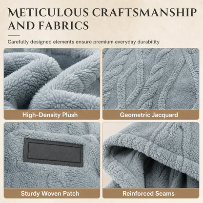 Men's Jacquard Fleece-Lined Hooded Jumper