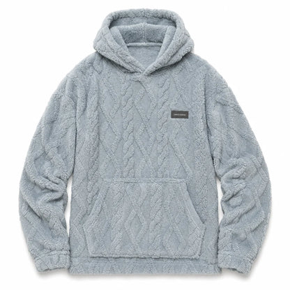Men's Jacquard Fleece-Lined Hooded Jumper