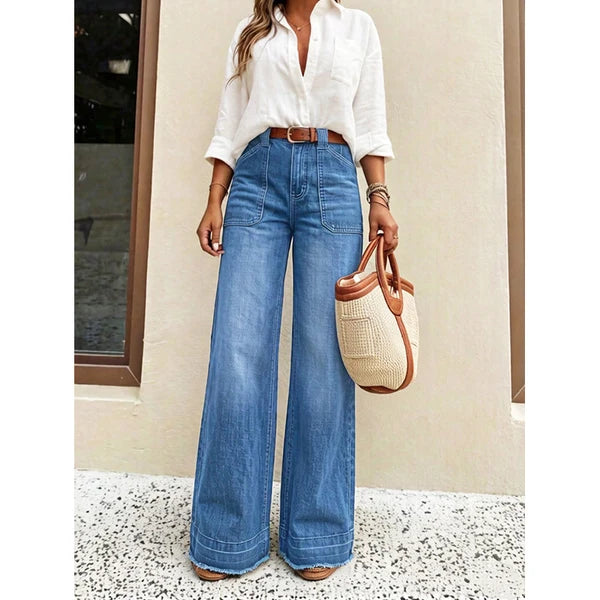 Women's High-Waisted Wide-Leg Jeans