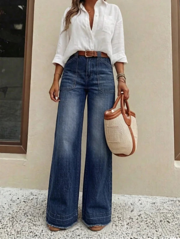 Women's High-Waisted Wide-Leg Jeans