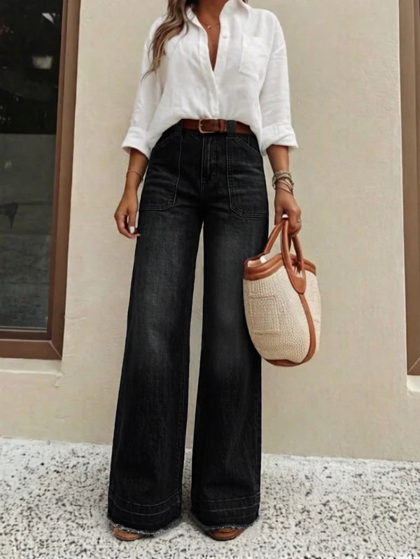 Women's High-Waisted Wide-Leg Jeans
