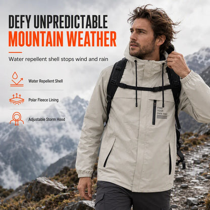 Men's Detachable Hood Fleece-Lined Jacket