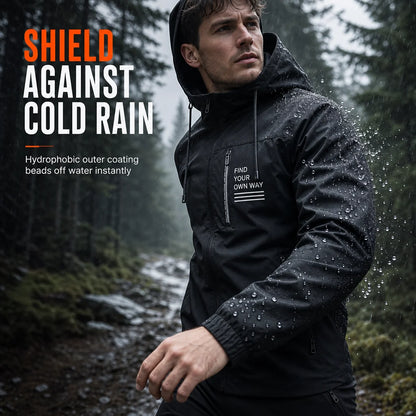 Men's Detachable Hood Fleece-Lined Jacket