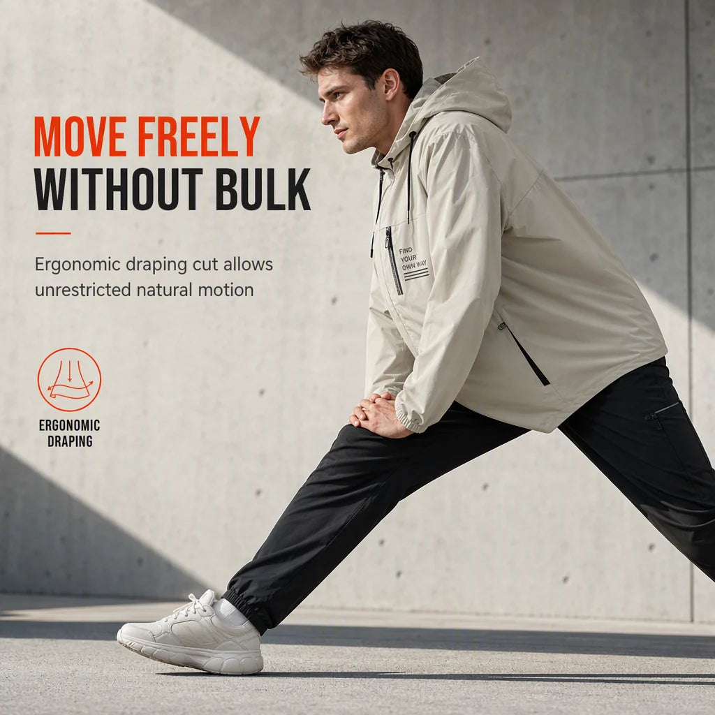 Men's Detachable Hood Fleece-Lined Jacket
