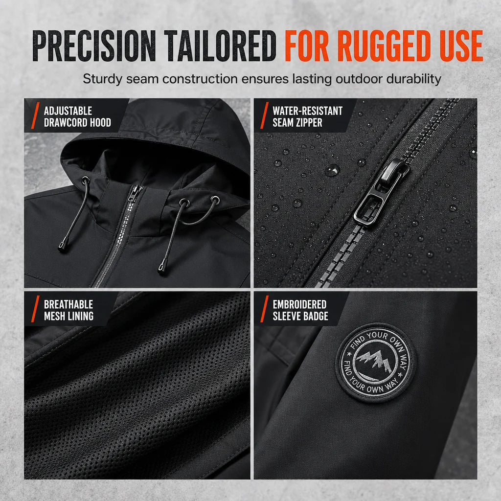 Men's Detachable Hood Fleece-Lined Jacket