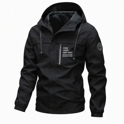 Men's Detachable Hood Fleece-Lined Jacket