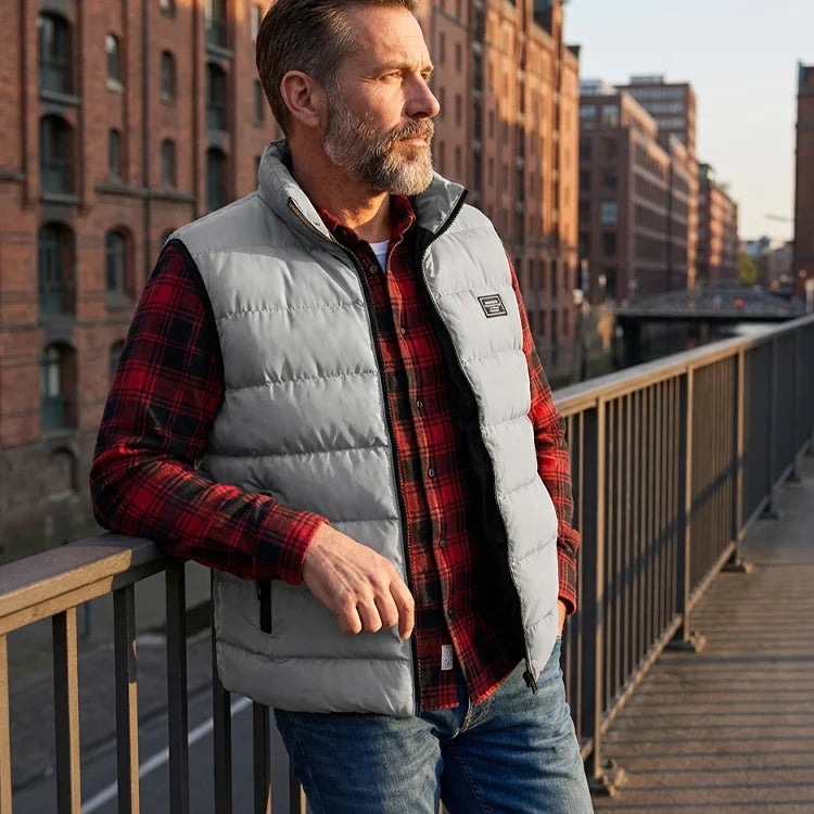 Men's Padded Stand Collar Gilet