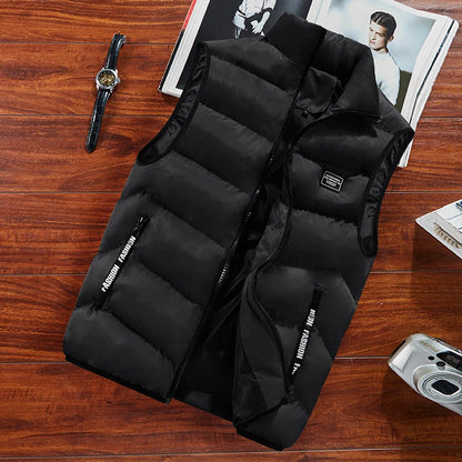 Men's Padded Stand Collar Gilet