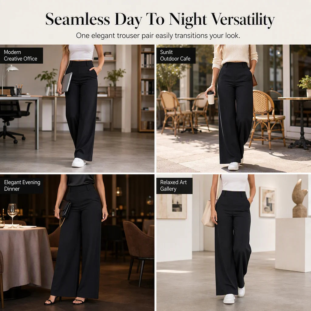 Women's High-Waist Wide-Leg Trousers