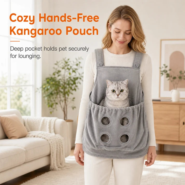 Hands-Free Cat Grooming Pouch Apron