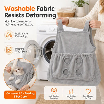 Hands-Free Cat Grooming Pouch Apron