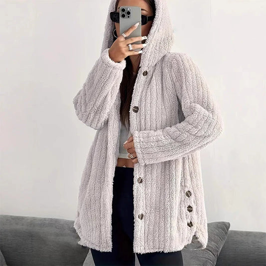 Women's Plush Hooded Jacket