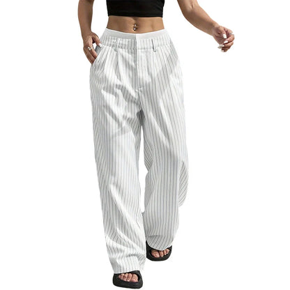 Women's High Waist Straight Leg Trousers