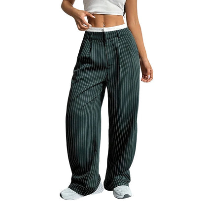 Women's High Waist Straight Leg Trousers