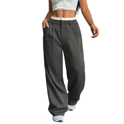 Women's High Waist Straight Leg Trousers