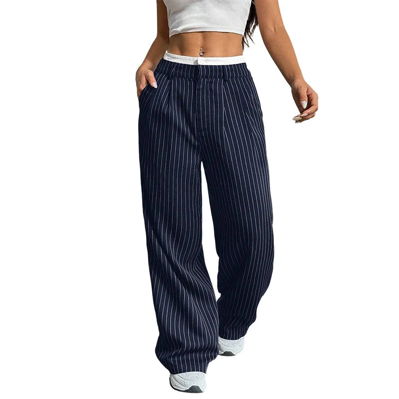 Women's High Waist Straight Leg Trousers