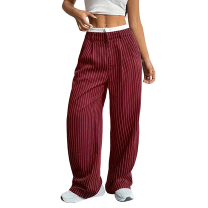 Women's High Waist Straight Leg Trousers