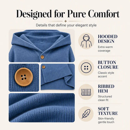 Women's Button Front Hooded Knit Cardigan