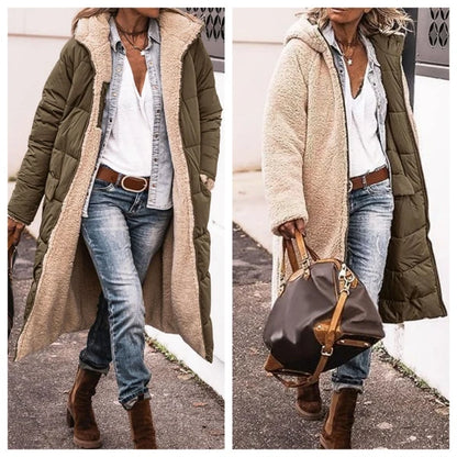 Women's Reversible Hooded Long Coat