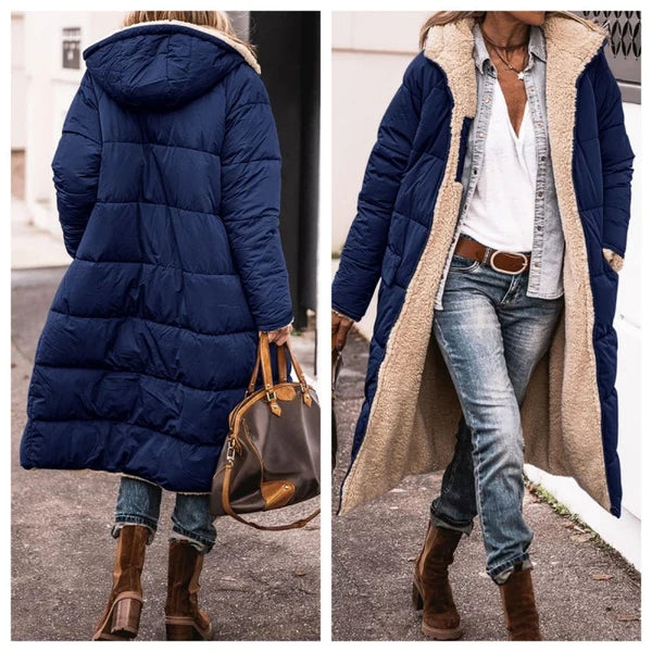 Women's Reversible Hooded Long Coat