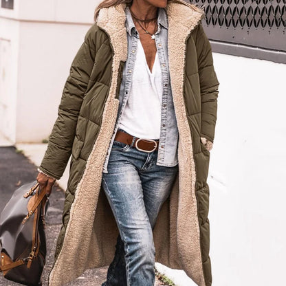 Women's Reversible Hooded Long Coat