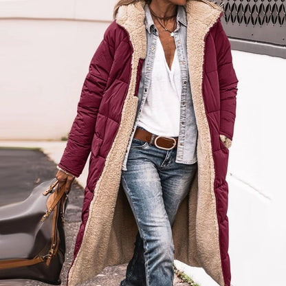 Women's Reversible Hooded Long Coat