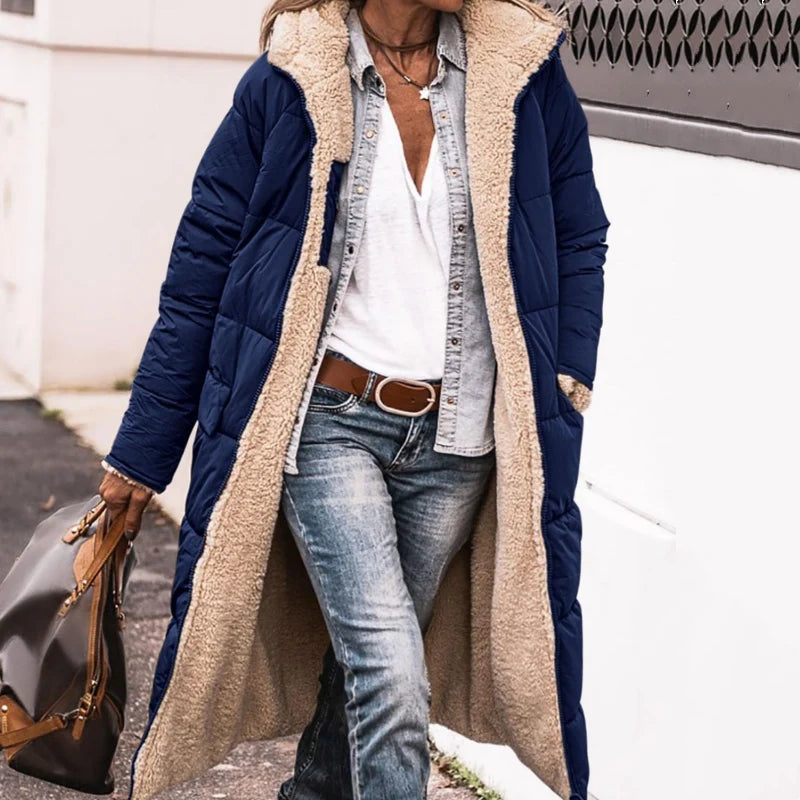 Women's Reversible Hooded Long Coat
