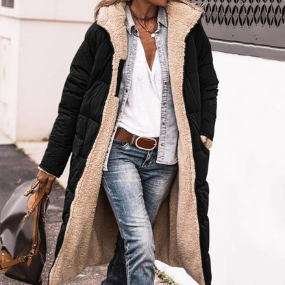 Women's Reversible Hooded Long Coat