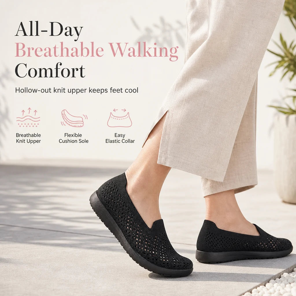Women's Cut-Out Knit Slip-On Trainers