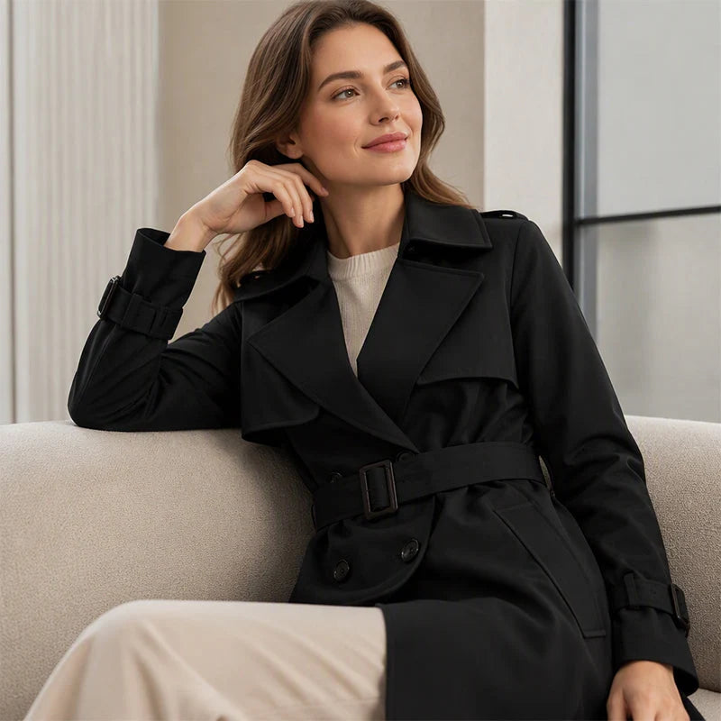 Women's Mid-Length Classic Trench Coat