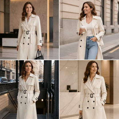 Women's Mid-Length Classic Trench Coat