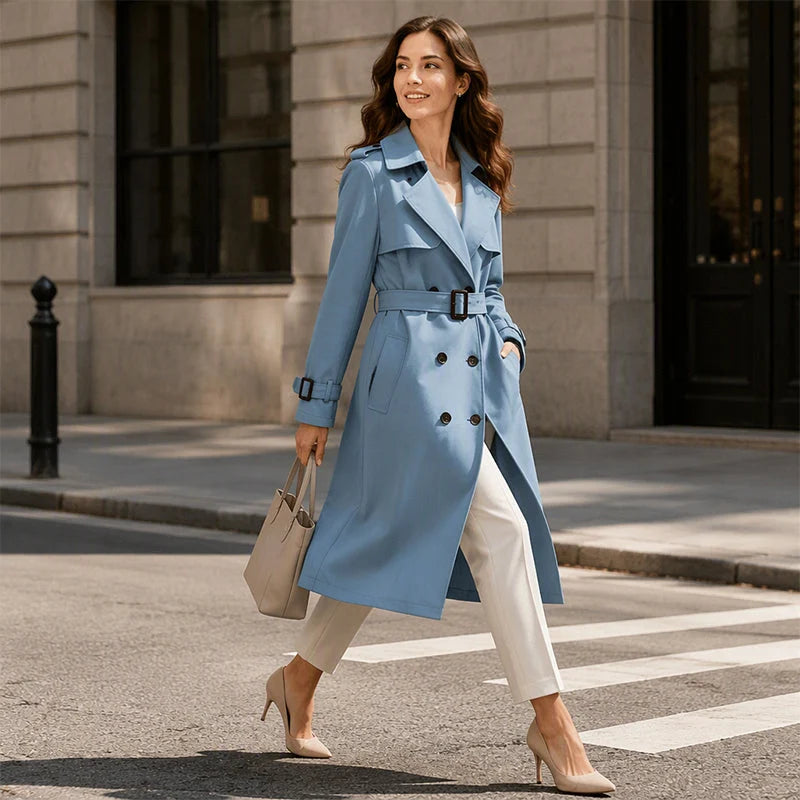 Women's Mid-Length Classic Trench Coat
