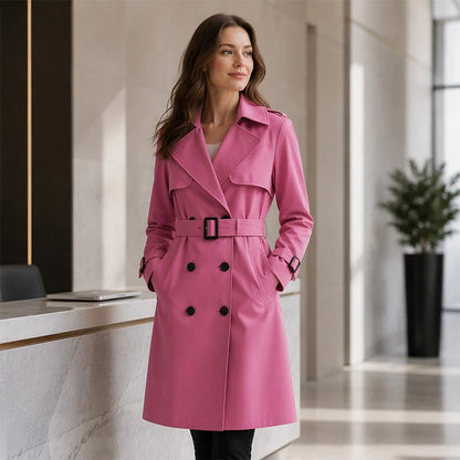 Women's Mid-Length Classic Trench Coat