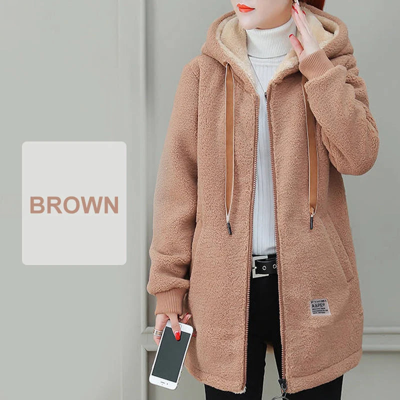 Women's Plush Hooded Winter Coat