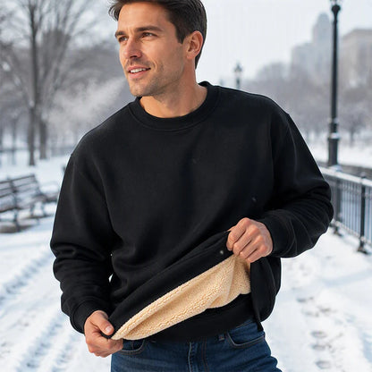Men's Cosy Fleece-Lined Crew Neck Sweatshirt