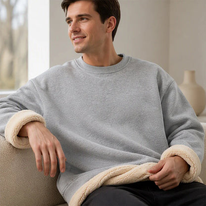 Men's Cosy Fleece-Lined Crew Neck Sweatshirt