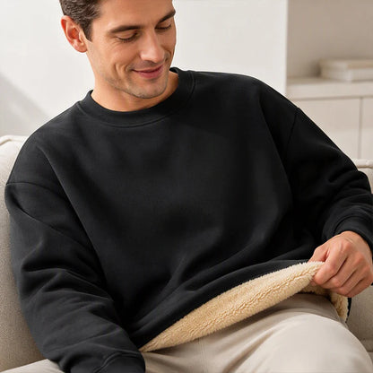 Men's Cosy Fleece-Lined Crew Neck Sweatshirt