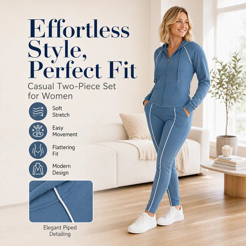 Women's Relaxed Zip-Up Hoodie & Jogger Set