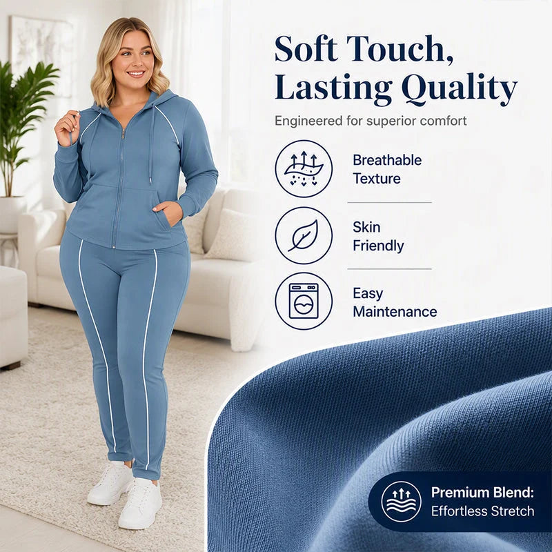 Women's Relaxed Zip-Up Hoodie & Jogger Set
