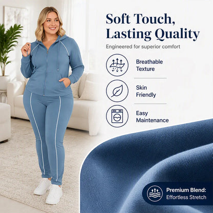 Women's Relaxed Zip-Up Hoodie & Jogger Set