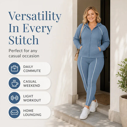 Women's Relaxed Zip-Up Hoodie & Jogger Set