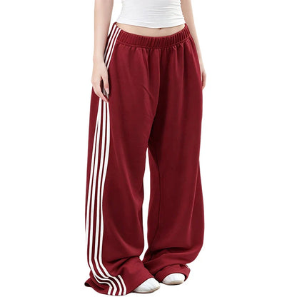 Women's High-Waist Side Stripe Wide-Leg Joggers