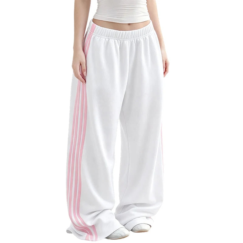 Women's High-Waist Side Stripe Wide-Leg Joggers