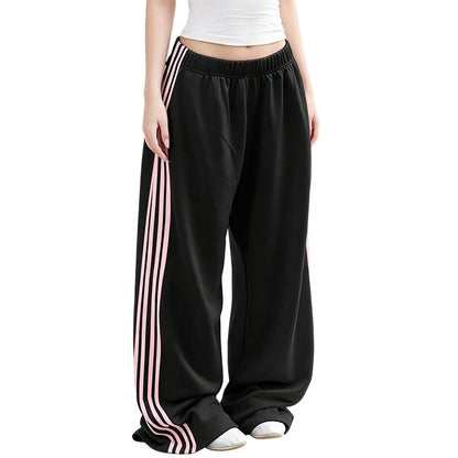 Women's High-Waist Side Stripe Wide-Leg Joggers