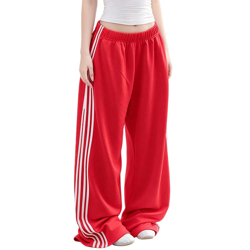 Women's High-Waist Side Stripe Wide-Leg Joggers
