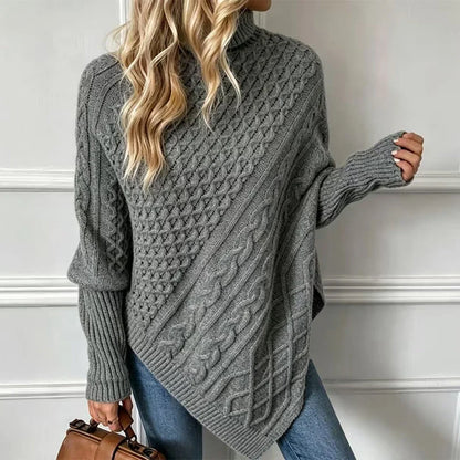 Women's Cable Knit Poncho Jumper