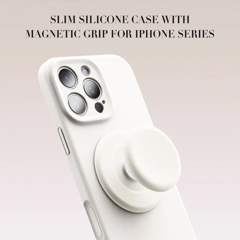 Slim Silicone iPhone Case with Magnetic Stand