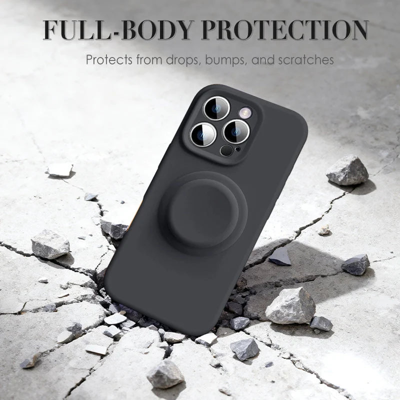 Slim Silicone iPhone Case with Magnetic Stand